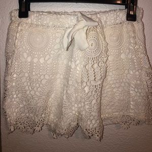White Lace Shorts